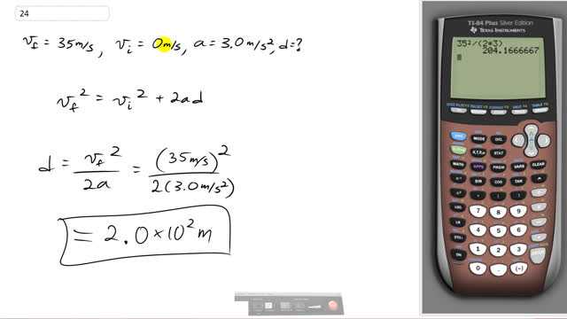 Giancoli 7th "Global" Edition, Chapter 2, Problem 24 solution video poster